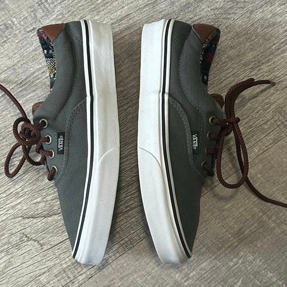 VANS Era 59 Charcoal Grey Skate Shoe Mens 5 / W 6.5 Aztec Print Leather Accent - Picture 6 of 11